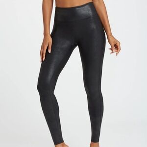 SPANX Black Faux Leather Leggings SzXL